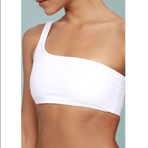white one shoulder bikini